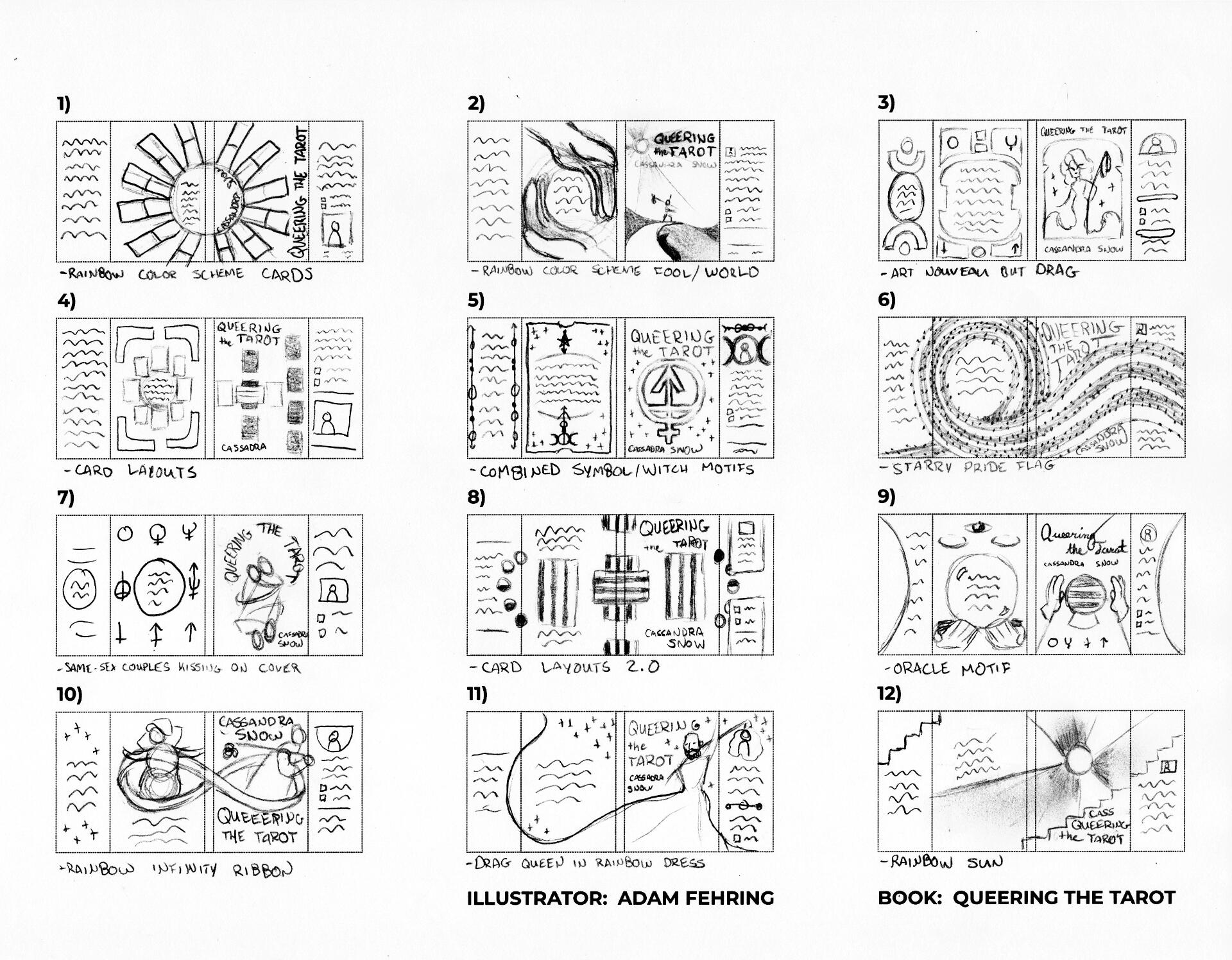 Queering the Tarot Concept Sketches
